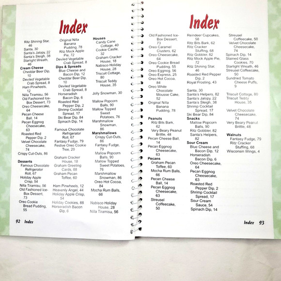 Y2k Favorite All Time Recipes Nabisco Holiday Fun Christmas Spiral Cookbook - Picture 5 of 5